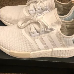 Tactile green and white nmds